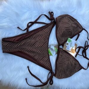 Berlook Brown Lace Bikini Set 0001